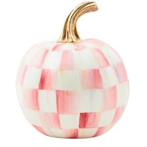 MacKenzie-Childs Bubblegum Pink Check Mini Pumpkin, New in Packaging